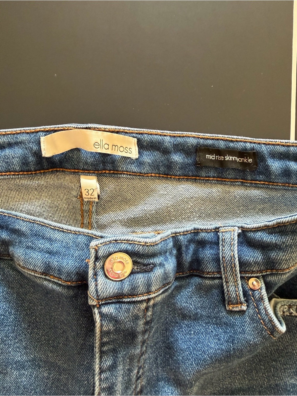Ella Moss Mid-Rise Skinny Ankle Jeans - Light Blue Denim